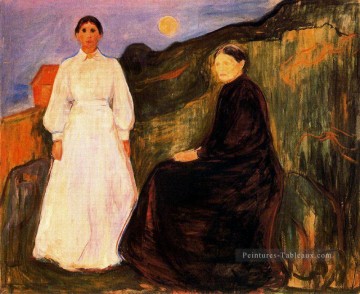 Tableaux abstraits célèbres œuvres - mère et fille 1897 Edvard Munch Expressionnisme
